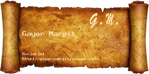 Gayer Margit névjegykártya